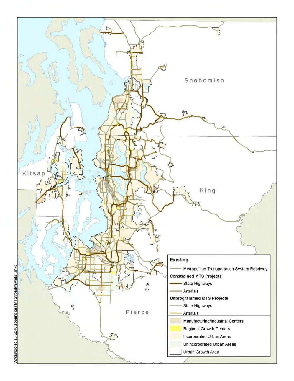 Map D-1: Metropolitan Transportation System (MTS) Roadway
