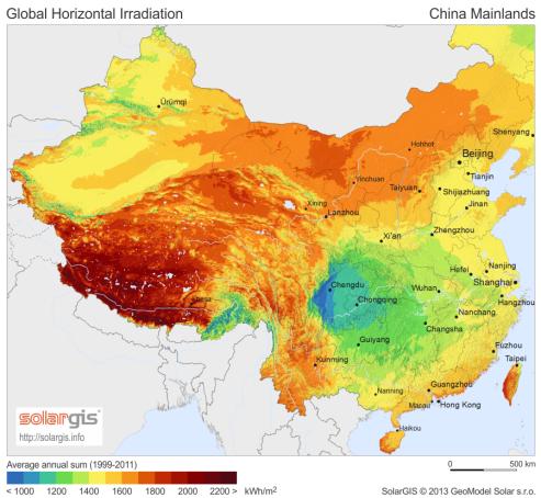 4 mm, and the evaporation is up to 3000 mm. At the same time, Turpan belongs to the Class II region with rich solar resources. The annual solar radiation is 5806.