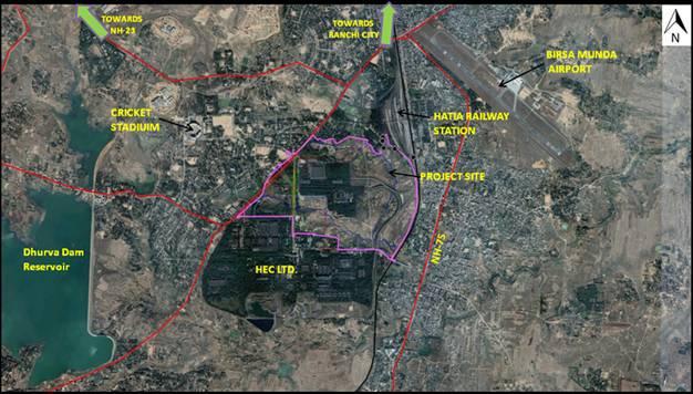 3.0 CONNECTIVITY The Project site is well connected to NH-75, NH-33 & NH-23 which are situated at 0.37 Km East, 8.11 Km East & 8.08 km North direction from the project site.