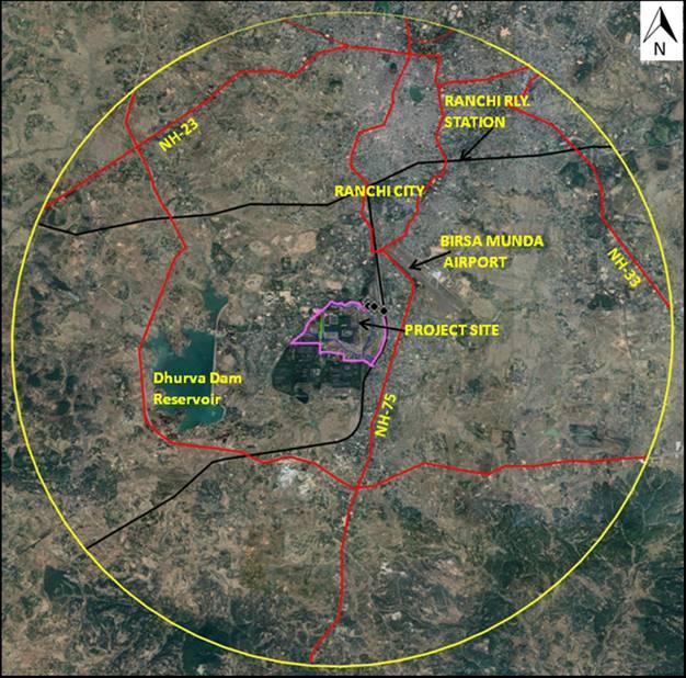 Fig 3: 10 Km Radius Map 5.0 OCCUPANCY DETAILS The total population of the project will be approx. 150914 persons (Residential-70000 (app) + Floating 80914 (app). 6.0 WATER DEMAND 6.