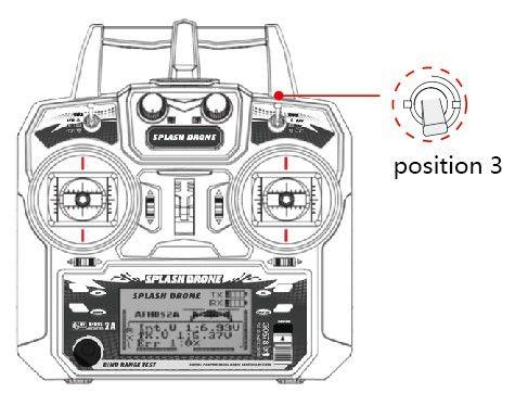 5. Push both sticks to their lowest neutral position corners as indicated in the diagram on the right side to unlock and start flying the Splash Drone. 3. Landing Landing Splash Drone 1.