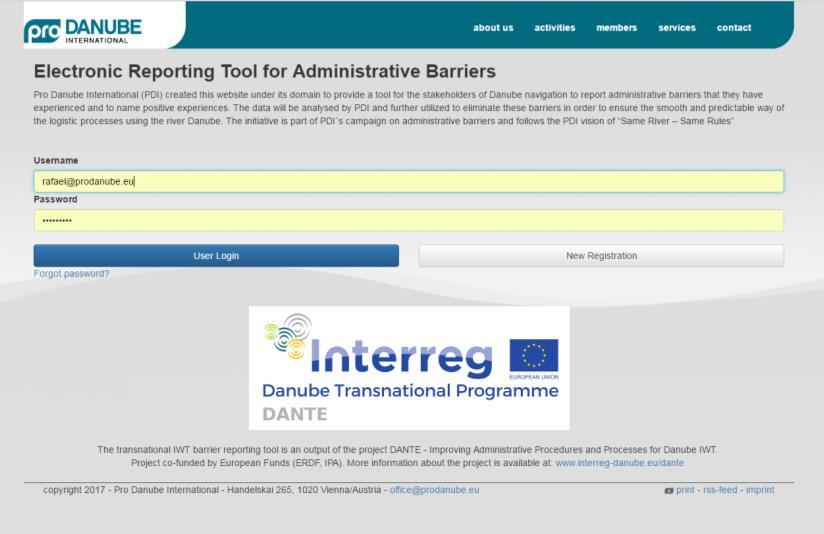 Administrative barriers Electronic Reporting Tool Available languages Default: English Translation to Danube languages
