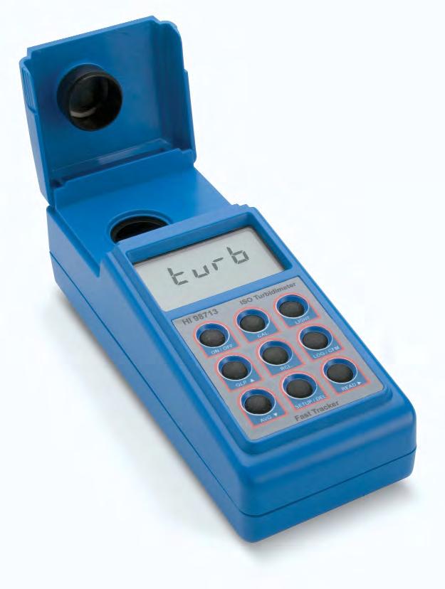 HI 98713 ISO Turbidity Meter Features HANNA s Exclusive Fast Tracker (T.I.S.) 12 Designed for Low Turbidity Water Quality Measurements The HI 98713 measures the turbidity of a sample in the 0.