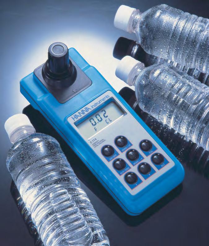 12 HI 93114 Logging Turbidity & Chlorine Meter with GLP Capabilities Benchtop Sophistication in a Handheld With the hand-held HI 93114, three important parameters in water quality analysis are at
