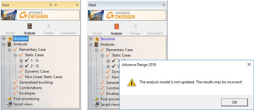 GRAITEC ADVANCED TUTORIALS` If the changes are applied to the Advance Design model, the FEM results will be invalidated; the user must redo the FEM calculation and update the Advance
