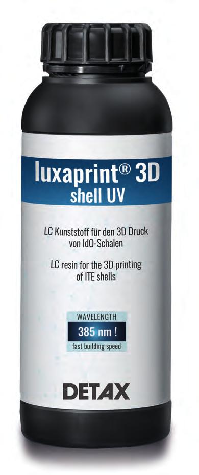 black intensive red luxaprint 3D shell Foil-Earmould white beige intensive blue med resin low viscosity high initial hardness max building speed max construction precision very high surface hardness