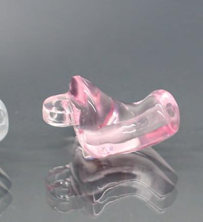 medicalprint clear Earmould Hearing Protection (passive and solid) clear rose med resin highest flexural & breaking strength very high construction precision very high surface hardness no drying