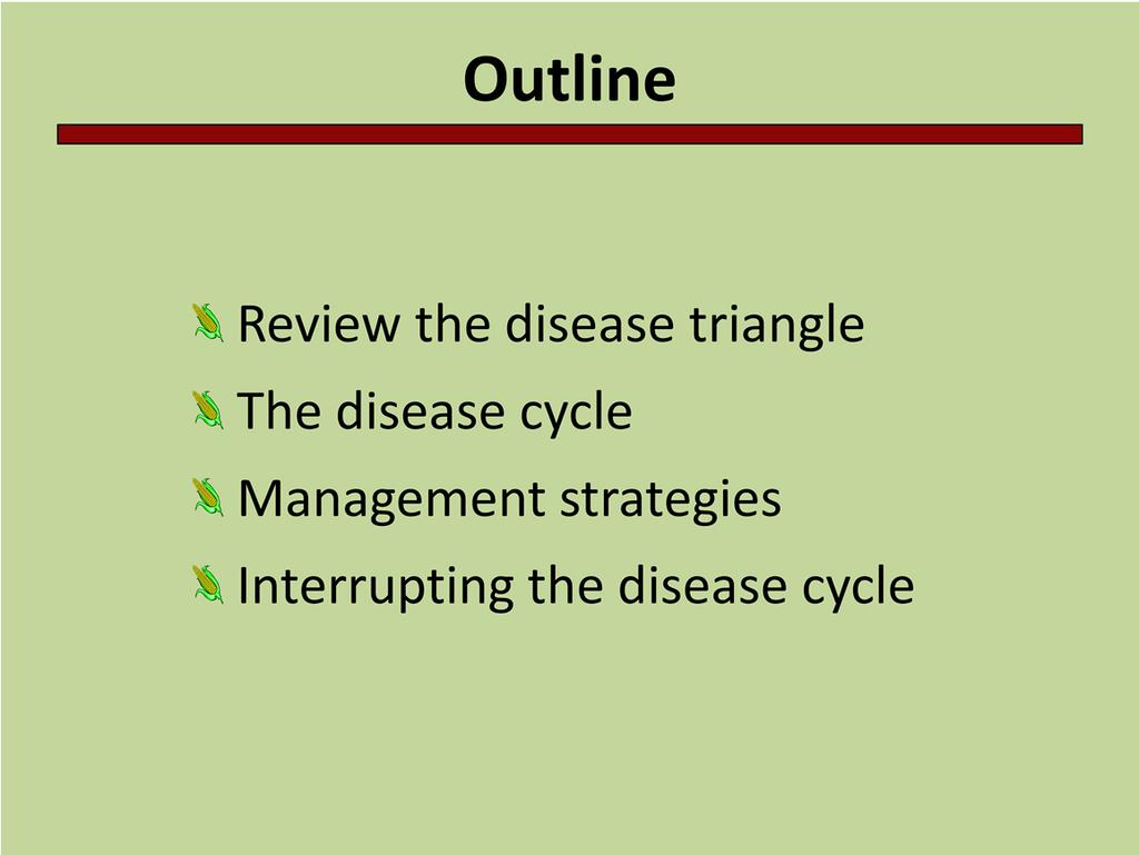This presentation includes the disease triangle and disease cycle, management strategies used to control