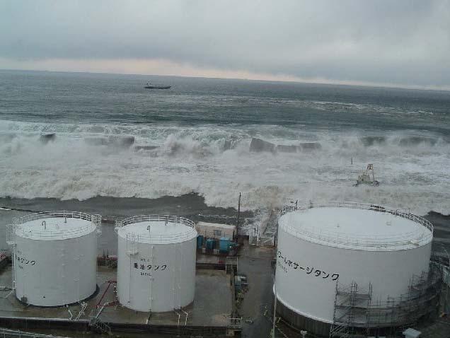 Fukushima Site With Tsunami Wave