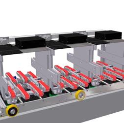 Transfer time based on Euro tote 600 x 400 mm: 4 s Table for the single deep inand out feed to static picking positions, payload per tote max. 50 kg.