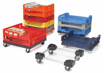 DOLLIES Industrial Pharmaceutical Health Care Retail Display Electronics Food Processing Medical Device Combine totes, trays and bulk containers with ORBIS dollies for added efficiency.