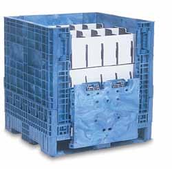 Custom protective dunnage is available for all ORBIS BulkPak containers. (See pp. 61-64.) Positive stacking of one container on another to reduce floorspace. Need additional part protection?