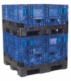 The NEw BulkPak hdmc4845 Series containers stack securely when full and collapse when empty for reduced return transportation costs and condensed storage. Available in two heights (27.0 and 34.