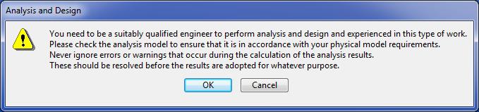 9) By clicking on the OK button you re declaring that the analysis model you re