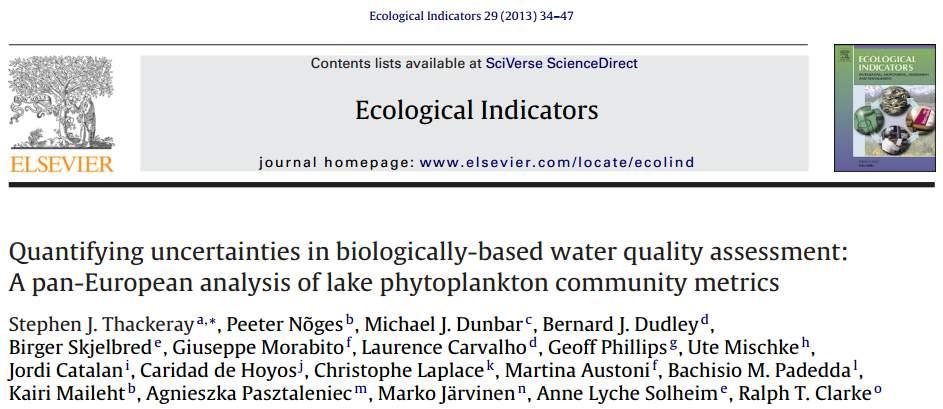 Quantifying uncertainties Do metrics show greater variability among lakes than within lakes
