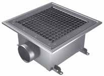 5m Square-Top Gullies suitable for concrete, vinyl, tiled and resin resin floors L15 mesh grate 200x200 or 300x300mm gullies