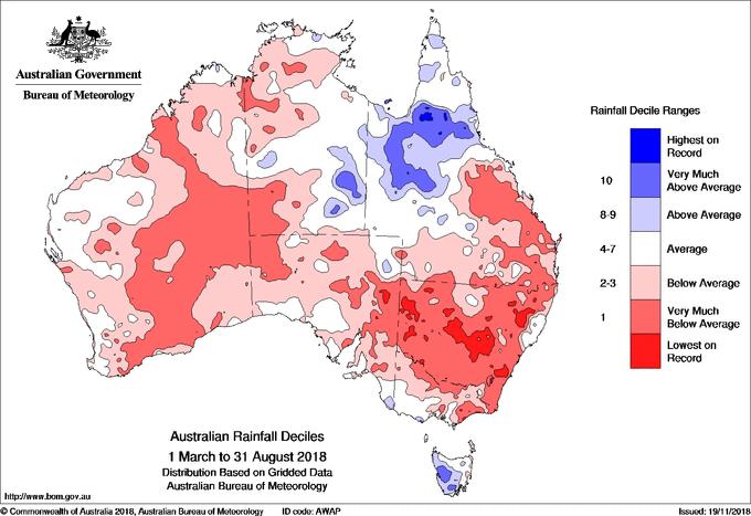 Drought conditions continued across autumn and