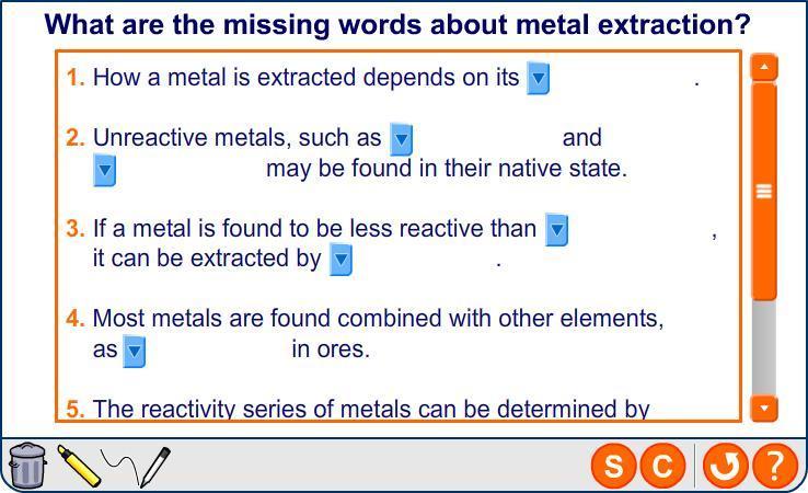Metal extraction activity
