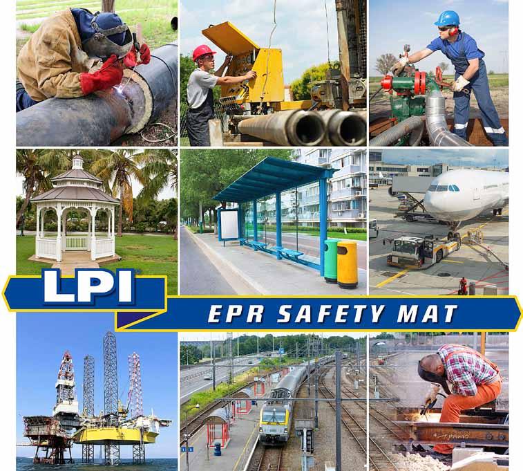 EPR SAFETY MAT Applications The versatile nature of the EPR Safety Mat, makes its application ideal for many industries and scenarios, including: Trafficable areas around large