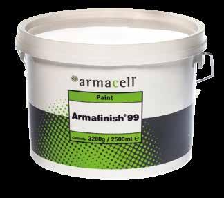 ArmaFinish 99 THE ELASTIC PAINT DESIGNED FOR PROTECTION & COVERING OF ARMAFLEX Resistant to weathering and ageing Coating remains elastic Drip-free paint Specially developed for covering Armaflex