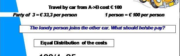 Rules of cost/benefits sharing Shapley value is easy to calculate ; ) It is based on a company s marginal contribution to