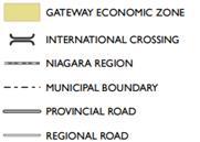 The Niagara Falls QEW Business Park is approximately identified as being on the east and west sides of the QEW from south of Thorold Stone Road to Biggar Road / Lyons Creek Road.