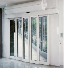 horizontal sliding window A revolving door consists of three or four doors that