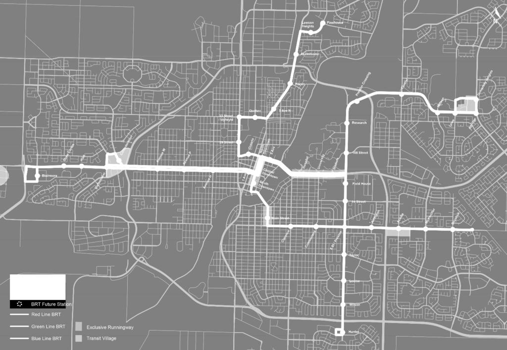 Exclusive Runningways Runningways are the path that the BRT follows.