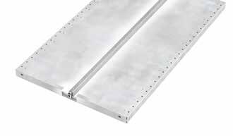 HM shelves are manufactured in a single piece of galvanised sheeting, formed by
