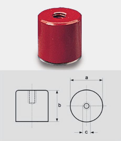RED PAINTED MAGNETS PRODUCTLIST ISO 900 and ISO 400 Certified Potmagnets with steel magnet system Articlenumber