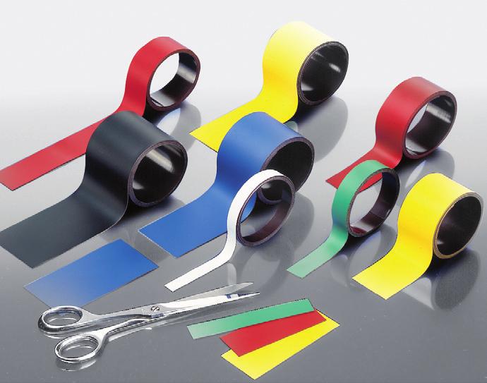 FLEXIBLE MAGNETIC STRIPS PRODUCTLIST ISO 900 and ISO 400 Certified -side self-adhesive magnetic strips 200.03 0.75mm x 2.5mm x 30mtr. 20 200.032 0.75mm x 9.0mm x 30mtr. 0 200.033 0.75mm x 25.