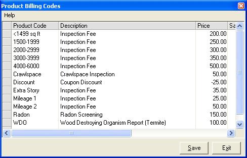 FEES & PRODUCT BILLING CODES Next, use Customize > Product Billing Codes to enter any additional products and fees. 1. Enter all your products and fees in the window.