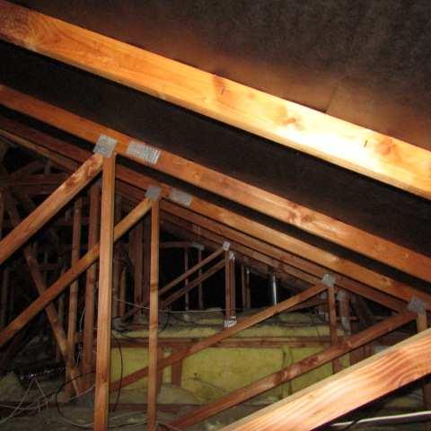 manufactured roof trusses in a gable