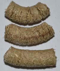 binder (middle), pellets made from