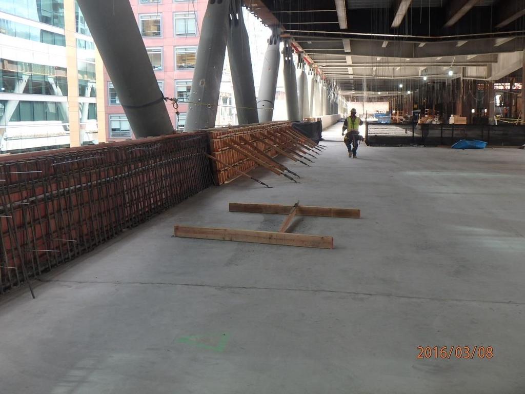 Recent Activity Central Zone (GL 10-20) Spray-Applied Fireproofing continues at all levels. Bus Deck crash rail completed.