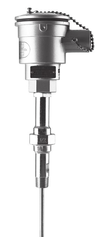The flexible probe tube allows temperature measurement at locations that are not easily accessible. The minimum bend radius is 5 x outer diameter.