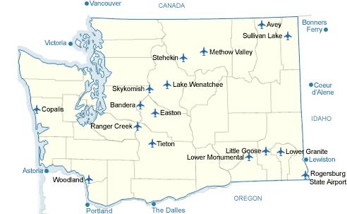 Figure 2: WSDOT Managed Airports Where are airports in the system located?