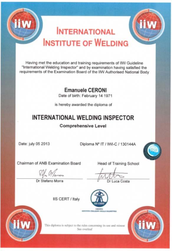 Certification and inspection