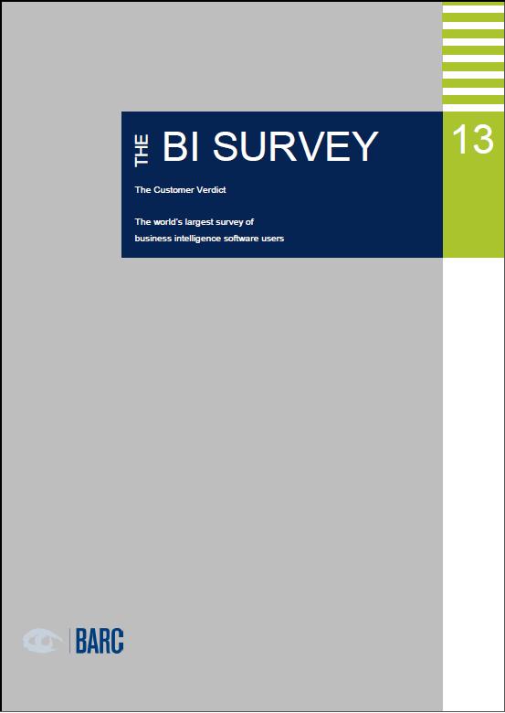 BARC BI Survey 13, Nov 2013 IBI ranks first in Large International Vendor