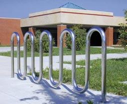 The Rolling Rack can be used as a single-sided or doublesided bike rack.