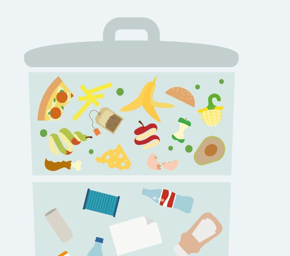 HOUSEHOLD WASTE COMPOSITION Food: 26% Main dry recyclables e.g.