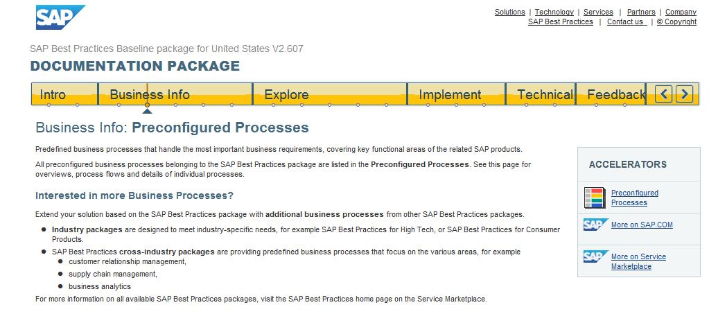 Slide 6 What Best Practice Scenarios exist that I can browse or show to someone? 1. Open Preconfigured Processes link. 2.
