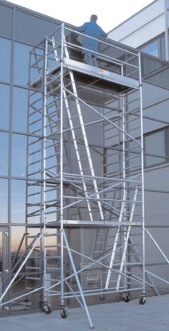 ROLLING TOWER SINGLE WIDTH 5100 If there is little room for placing a scaffold, Altrex 5100 rolling tower offers an excellent solution with its narrow 75 _ frames Length 2.45m 6.