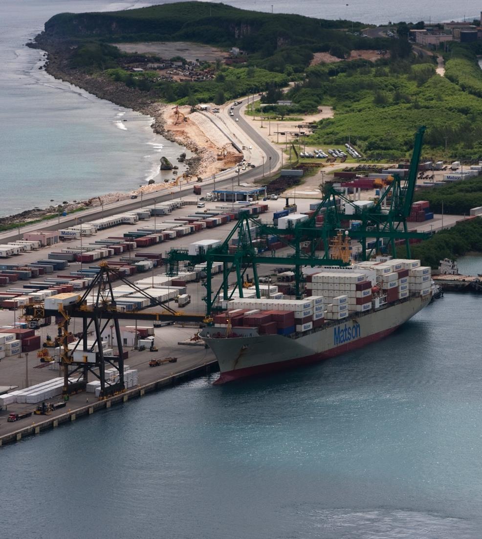 Guam Service Weekly service to Guam as part of CLX service Significant transit advantage Provide feeder vessel services from Guam to the islands of Micronesia Key customer segments: Military Overview