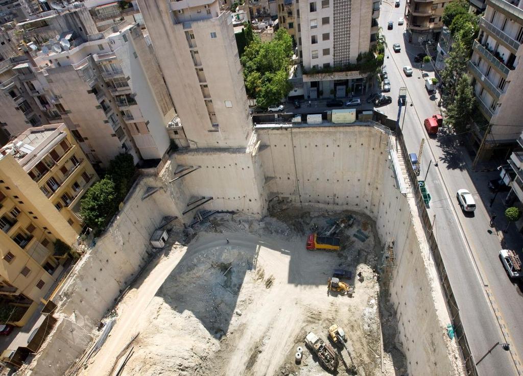 FOUNDATION The Diaphragm Wall acts also as a deep foundation, while the tower