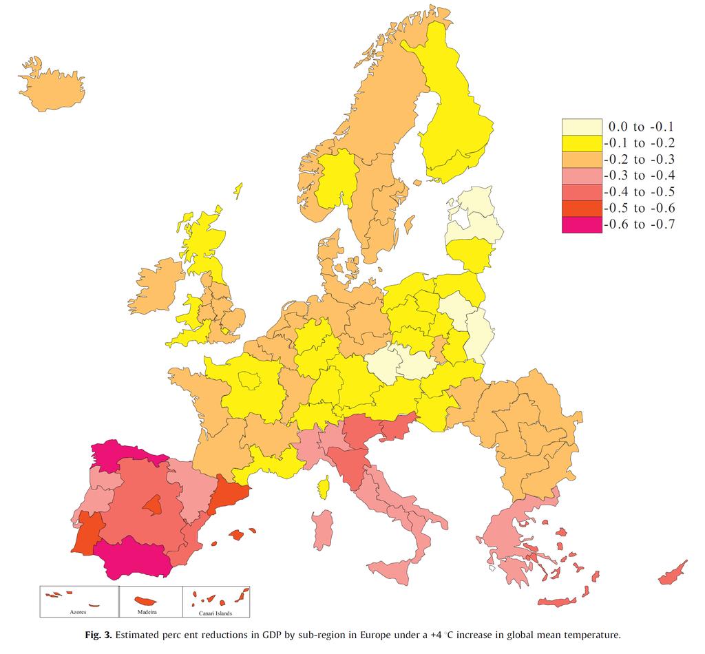 Example: Impacts and adaptation to climate change in European economies Europe is divided into 84 sub-regions CC impacts considered for a sub-region 1. Agriculture 2. Forest 3. Fishery 4.