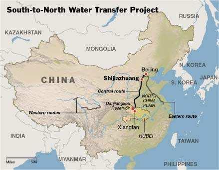 Sourece: The New York Times, 2007 Table 1: The Comparison among the Three Routes of China s South-to-North Water Water transfer capacity (billion m3) Length of diversion canal (km) Eastern Route
