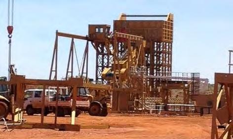 Bin and Jaw Crusher under construction in