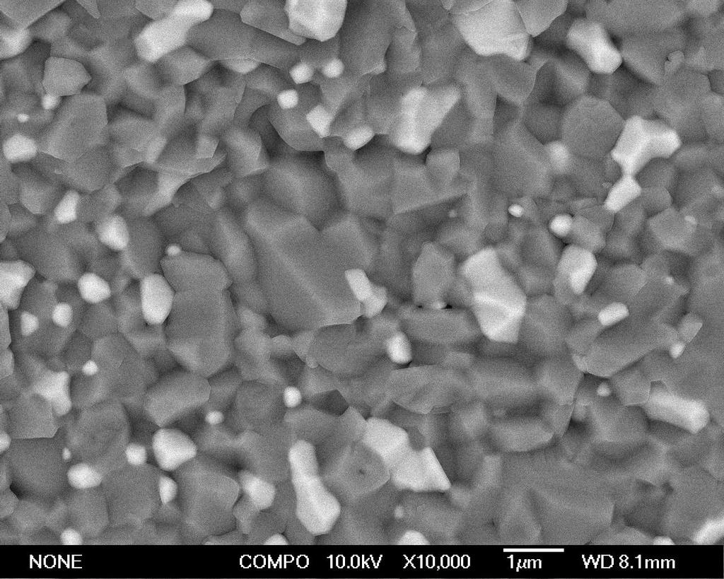 Both of nanometer and sub-micrometer scale Cr2N particles distributed in the alumina matrix for the Cr2N-Al2O3 composites with 12.97 vol.% Cr2N.