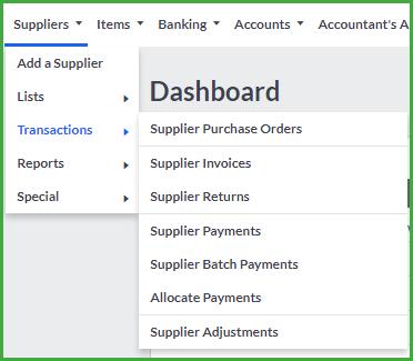 rchase yet. Supplier Invoice Supplier Return Supplier Payment When you receive goods and an invoice from the supplier, you process a supplier invoice.
